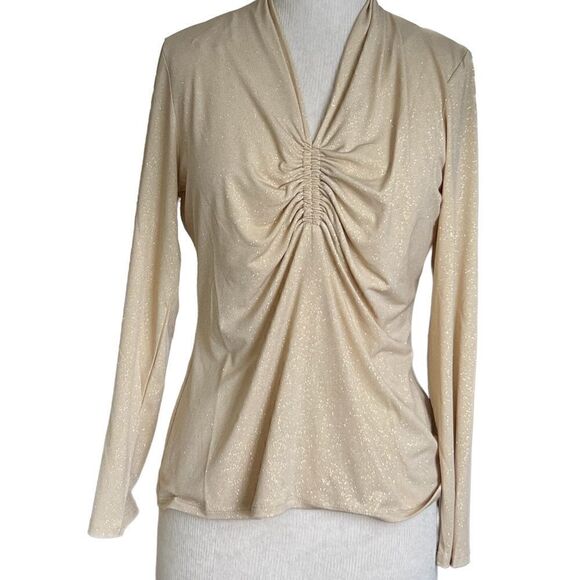 VINCE CAMUTO taupe with gold sparkles. Size L - Picture 1 of 8